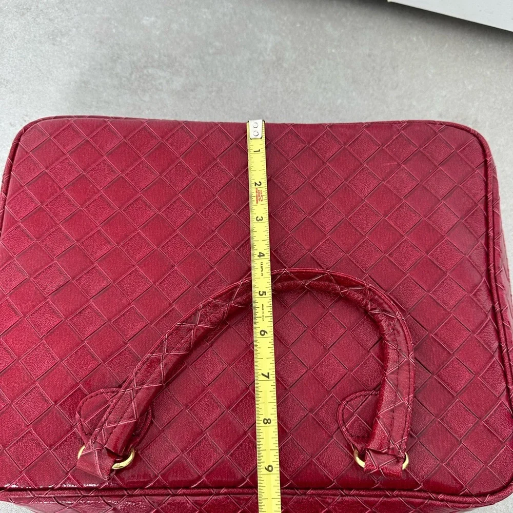 Estee Lauder Makeup Bag Beauty Case Laptop Computer Briefcase Red Tote Handbag - Picture 6 of 9